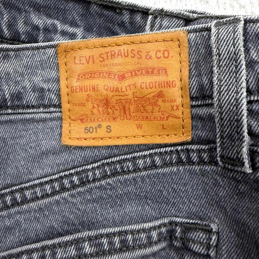 Levis Premium 501 Original Fit Gray‎ Distressed Straight Leg Jeans W29 L28 29502